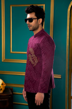 Load image into Gallery viewer, Prince coat- plum motiff

